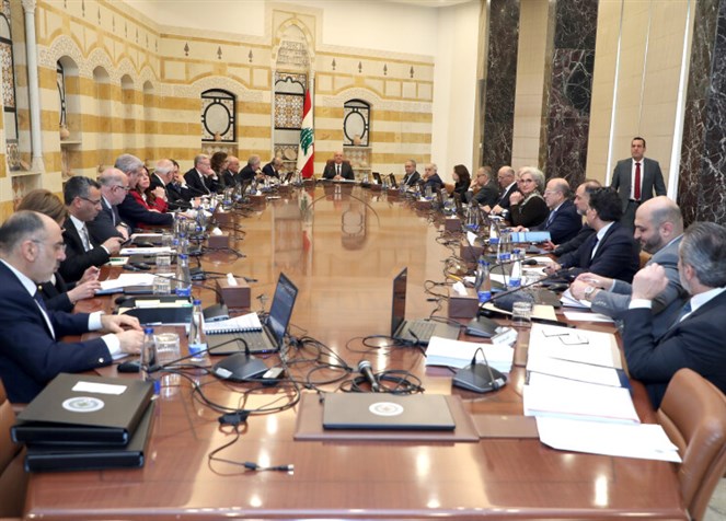 انعقاد جلسة الحكومة اللبنانية برئاسة رئيس الجمهورية